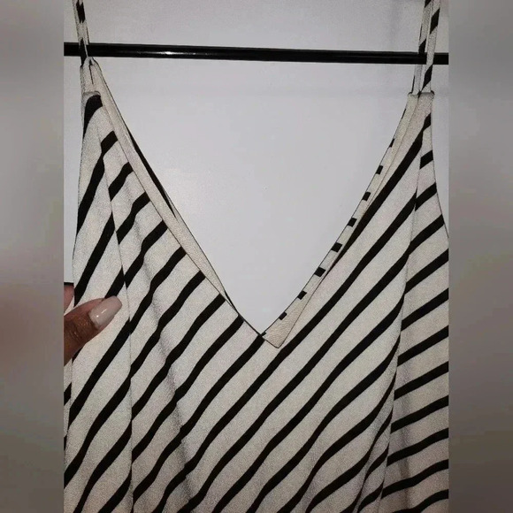 BLACK/OFF WHITE STRIPE DRESS - Picture 2 of 3